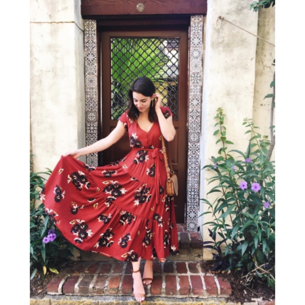 Free people floral tiered maxi dress